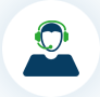 Icon of person wearing phone headset