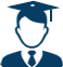 Icon of man wearing mortarboard