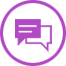 Icon purple speech bubbles