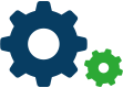 Icon of green and blue gears