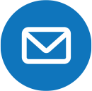 Circular blue icon with white envelope