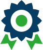 Icon of blue and green ribbon